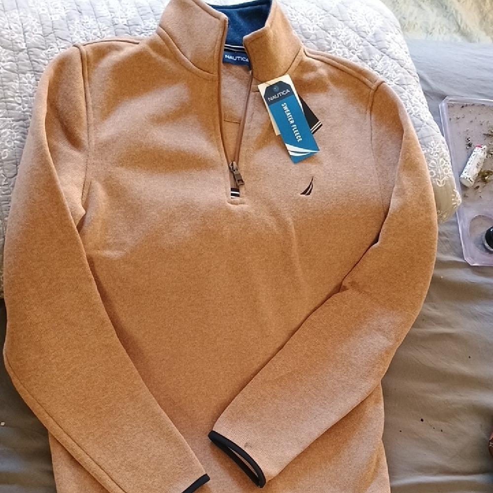 Nautica Tan Quarter-Zip Pullover